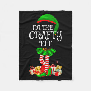 Matching Family Group I'm The Crafty Elf Christmas Fleece Blanket
