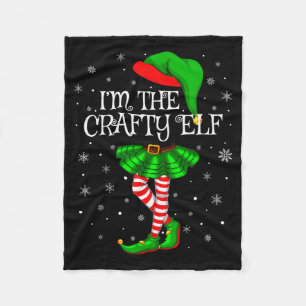 Matching Family Group I'm The Crafty Elf Christmas Fleece Blanket
