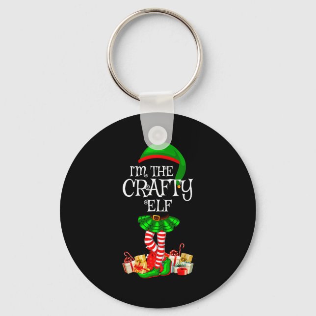 Matching Family Group I'm The Crafty Elf Christmas Key Ring (Front)