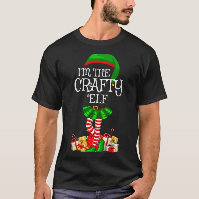 Matching Family Group I'm The Crafty Elf Christmas T-Shirt (Front)