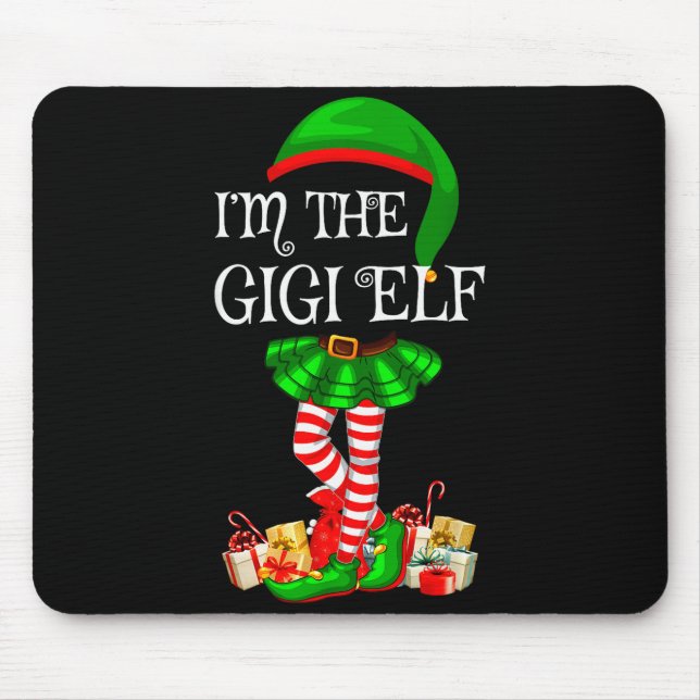 Matching Family Group I'm The Gigi Elf Christmas  Mouse Mat (Front)