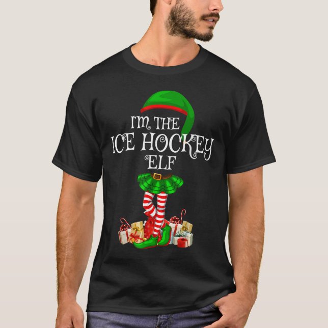 Matching Family Group I'm The Ice Hockey Elf Chris T-Shirt (Front)