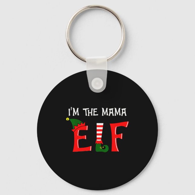 Matching Family Group I'm The Mama Elf Christmas 2 Key Ring (Front)