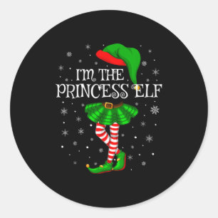 Matching Family Group I'm The Princess Elf Christm Classic Round Sticker