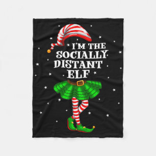 Matching Family Group I'm The Socially Distant Elf Fleece Blanket