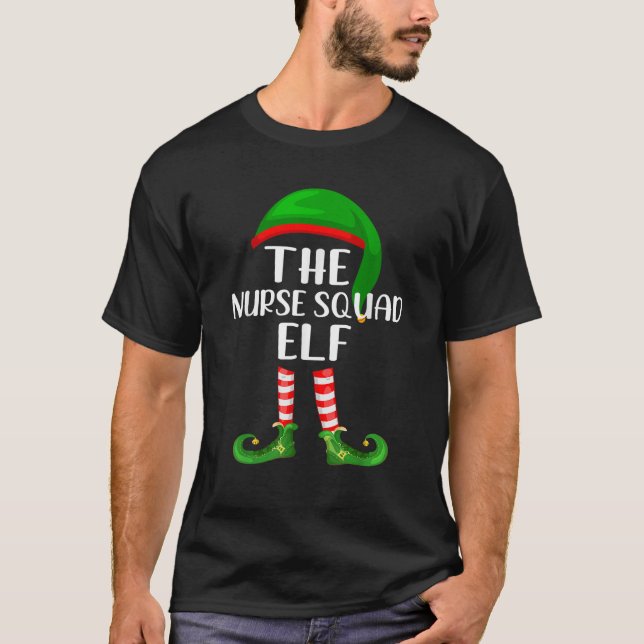 Matching Family Group The Nurse Squad Elf Christma T-Shirt (Front)