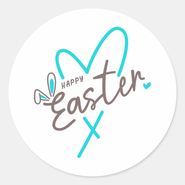 Matching Family Happy Easter Classic Round Sticker (Front)
