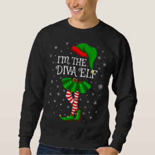 Matching Family I'm The Diva Elf Christmas Sweatshirt