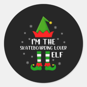 Matching Family I'm The Skateboarding Lover Elf Ch Classic Round Sticker