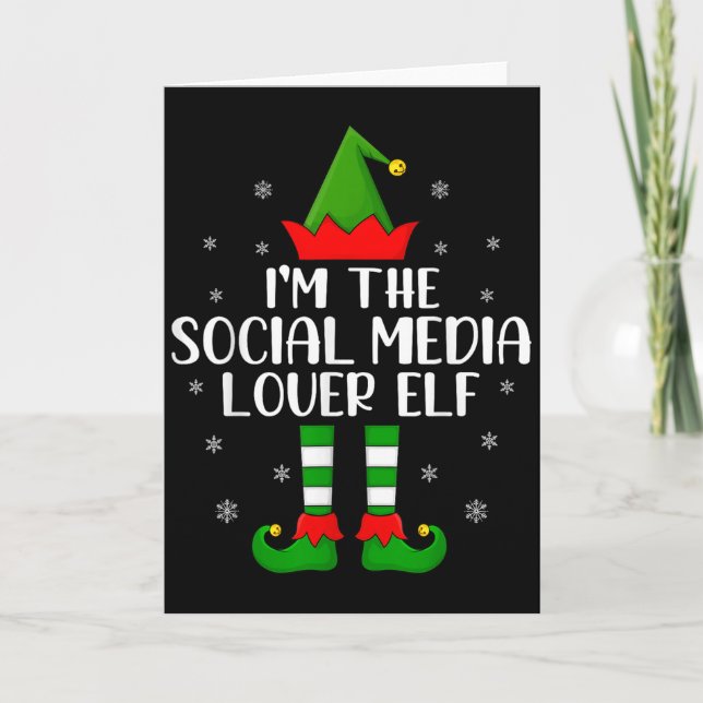 Matching Family I'm The Social Media Lover Elf Chr Card (Front)