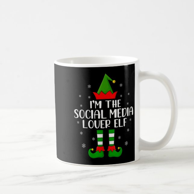 Matching Family I'm The Social Media Lover Elf Chr Coffee Mug (Right)