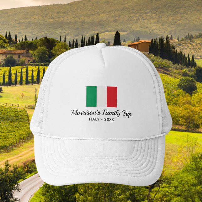 Matching Family Italy Trip Italian Flag Custom Trucker Hat (Creator Uploaded)