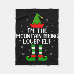 Matching Family Mountain Biking Lover Elf Christma Fleece Blanket