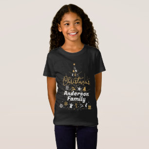 Matching Family Name T-Shirts Christmas Black
