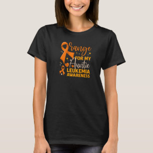Matching Family Orange For My Auntie Leukemia Awar T-Shirt