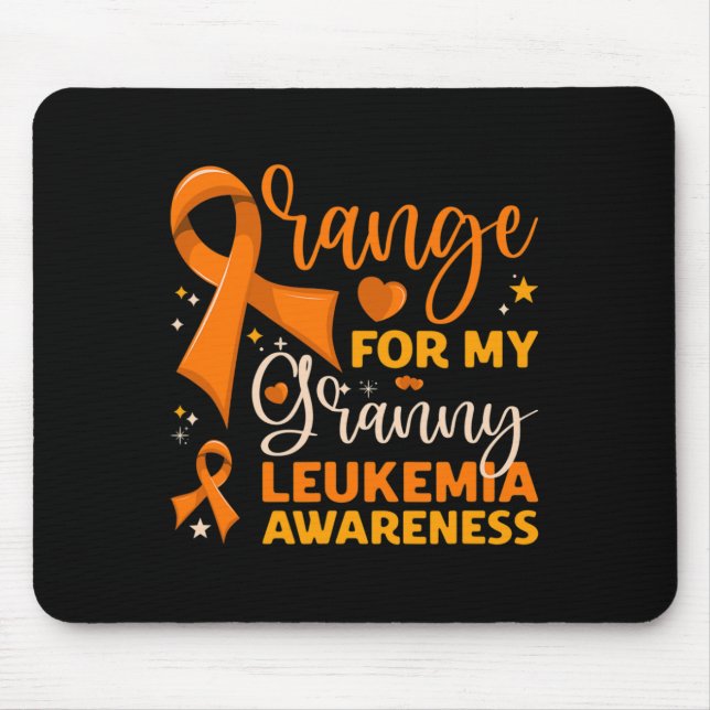Matching Family Orange For My Granny Leukaemia Awa Mouse Mat (Front)