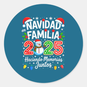 Matching Family Pajamas Navidad En Familia Christm Classic Round Sticker