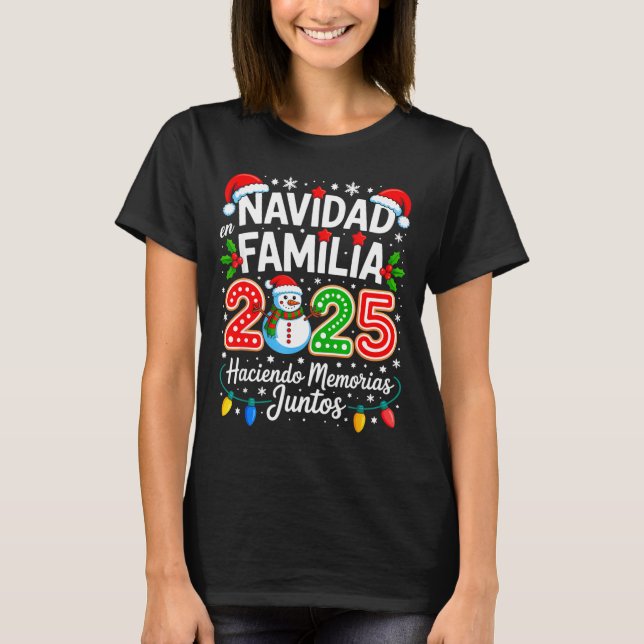 Matching Family Pajamas Navidad En Familia Christm T-Shirt (Front)
