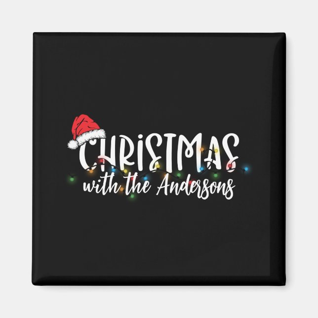 Matching Family String Lights Santa Hat Christmas  Magnet (Front)