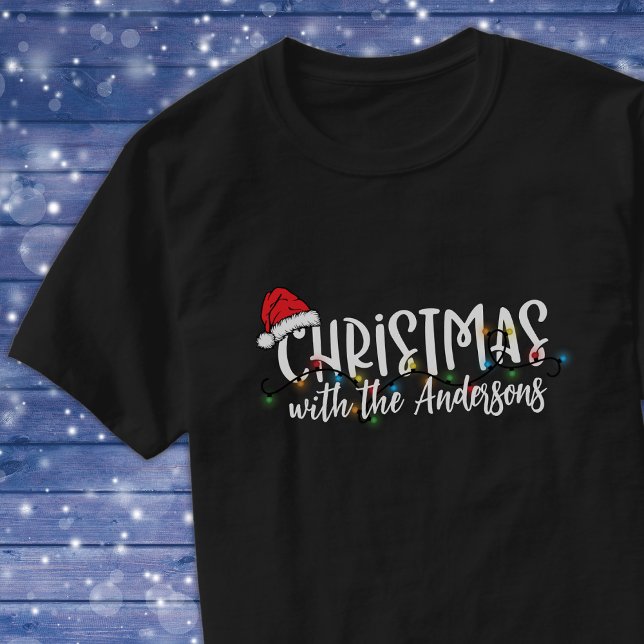 Matching Family String Lights Santa Hat Christmas T-Shirt (Creator Uploaded)