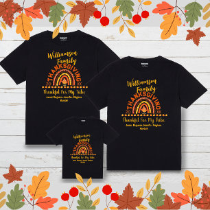 Matching Family Thanksgiving Rainbow Names Year T-Shirt