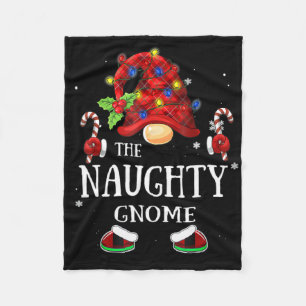 Matching Family The Naughty Gnome Christmas Group Fleece Blanket