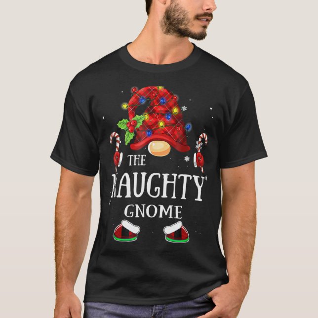 Matching Family The Naughty Gnome Christmas Group  T-Shirt (Front)