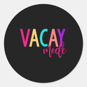 Matching Family Vacation Shirts Vacay Mode Summer Classic Round Sticker