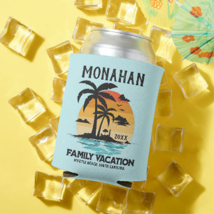 Matching Family Vacation Tropical Sunset Can Cooler