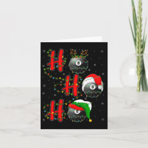 Matching Family Xmas Santa Ho Ho Ho Billiards Chri Card
