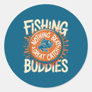 Matching Fishing Buddies Team Fisherman Friends Ch Classic Round Sticker