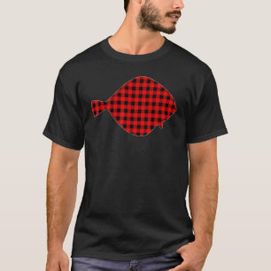 Matching Funny Buffalo Plaid Flounder Fish Christm T-Shirt