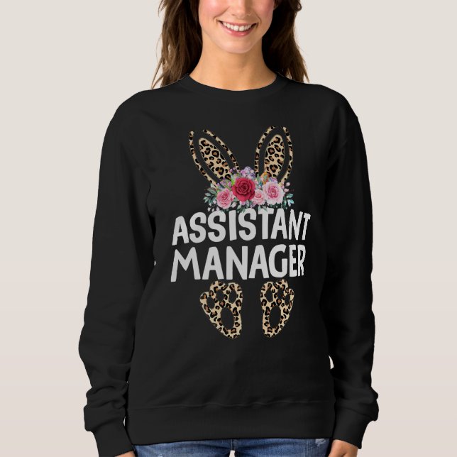 Matching Funny Leopard Print Bunny Assistant Manag Sweatshirt (Front)