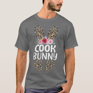 Matching Funny Leopard Print Bunny Cook Easter T-Shirt
