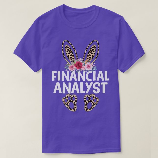 Matching Funny Leopard Print Bunny Financial Analy T-Shirt (Design Front)