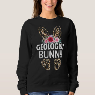 Matching Funny Leopard Print Bunny Geologist Easte Sweatshirt