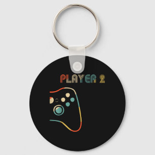 Matching Gamer Couple Player 1 Player 2 Key Ring