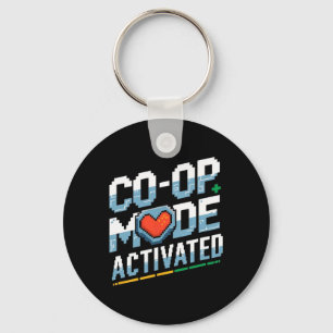 Matching Gamer Couple Retro Gaming Co-op Mode Acti Key Ring