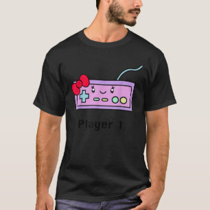 Matching Gamer Couples Anime Kawaii Player 1 Playe T-Shirt
