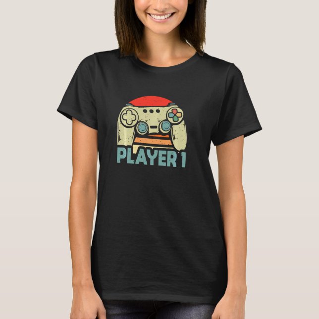Matching Gamer Player 1 2 3 Dad Mum & Kids Pullove T-Shirt (Front)