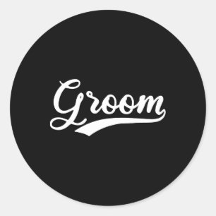 Matching Getting Ready Bride And Groom Wedding Gro Classic Round Sticker