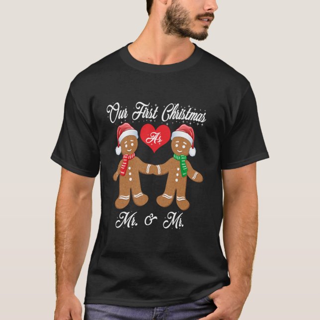 Matching Gingerbread Men Pyjamas for Gay Couples C T-Shirt (Front)