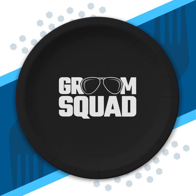 Matching Groomsman Group Squad Bachelor Party Paper Plate (Creator Uploaded)