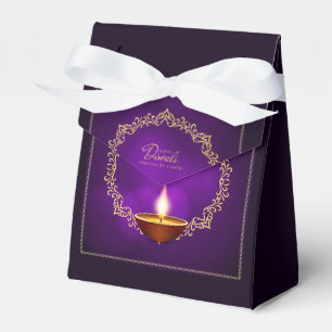 Matching Happy Diwali Purple Favour Box