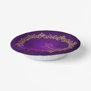 Matching Happy Diwali Purple  Paper Plate