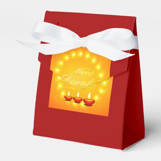 Matching Happy Diwali Yellow - Favour Box (Front Side)