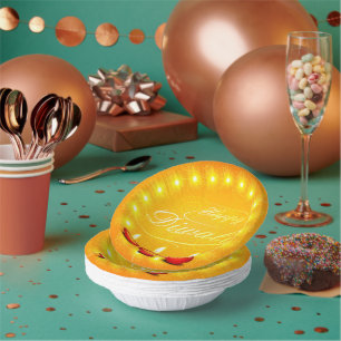 Matching Happy Diwali Yellow Paper Plate