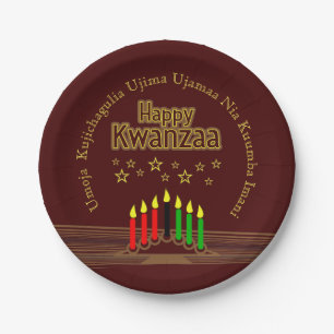 Matching Happy Kwanzaa Seven Principles 7" Paper Plate