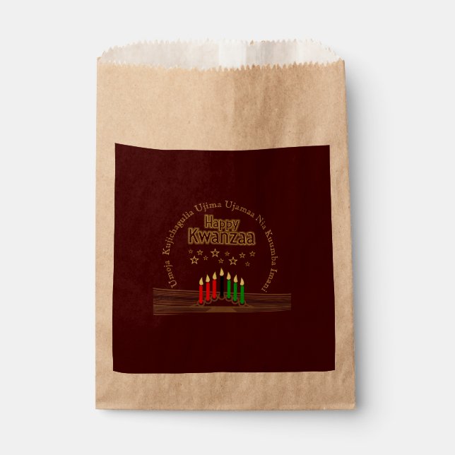Matching Happy Kwanzaa Seven Principles Favour Bags (Front)