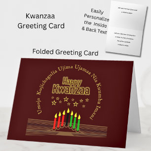 Matching Happy Kwanzaa Seven Principles Greeting Card